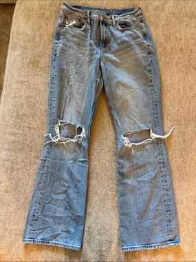 American Eagle Outfitters Light Blue Flared Ripped Jeans